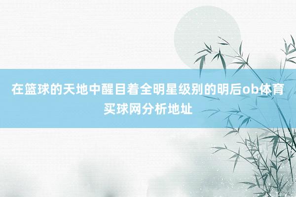 在篮球的天地中醒目着全明星级别的明后ob体育买球网分析地址