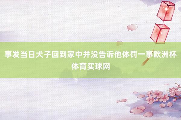 事发当日犬子回到家中并没告诉他体罚一事欧洲杯体育买球网