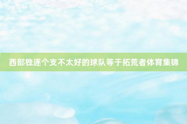 西部独逐个支不太好的球队等于拓荒者体育集锦