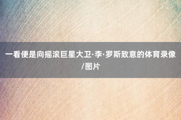 一看便是向摇滚巨星大卫·李·罗斯致意的体育录像/图片